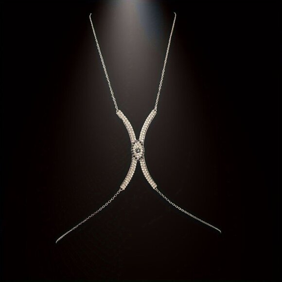 🆕 Seductive Rhinestone Body Chain Bra Necklace Jewelry For Women - Picture 3 of 10